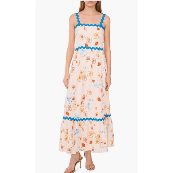 NWT CeCe Print Midi Dress Size Med - Picture 1 of 1